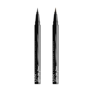 NYX PROFESSIONAL MAKEUP Epic Ink Liner, Waterproof Liquid Eyeliner – Black (Pack Of 2), Vegan Formula