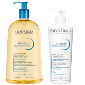 Bioderma – Atoderm – Cleansing Oil and Intensive Balm, Very Dry Sensitive Skin Bundle