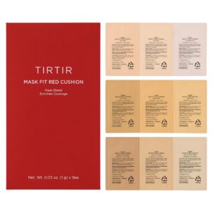 TIRTIR Mask Fit Red Cushion Foundation | Japan’s No.1 Choice for Glass skin, Long-Lasting, Lightweight, Buildable Coverage, Semi-Matte (Trial Kit)