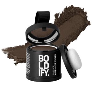 BOLDIFY Hairline Powder (LARGE, 10g) – Root Touch Up Hair Color for Gray Coverage – Bald Spot Concealing Hair Powder for Women & Men – 48-Hour Stain-Proof – Medium Brown