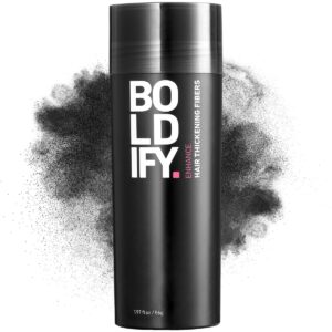 BOLDIFY Hair Fibers (56g) – Fill In Thinning and Fine Hair for an Instantly Fuller, Thicker Look – 14 Shades for Women & Men – Black