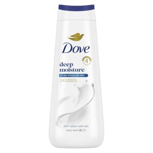 Dove Body Wash Deep Moisture For 24hr Lotion-Soft Skin Moisturizing Skin Cleanser with No Sulfates No Parabens 20 oz