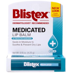 Blistex Medicated Lip Balm, 0.15 Ounce, SPF 15, Hydrating, Pack of 24