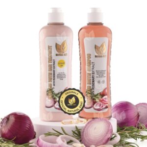 NATURAL SANT – Onion Biotin and Rosemary Shampoo & Treatment Set for Stronger, Thicker and Longer Hair – Soft and Shine, Hair Loss and Thinning Hair, Growth Shampoo, Paraben Free, Silicone Free