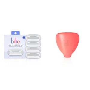 Billie Women’s Razor Refill Blades 5-Blade Cartridges 4 Count & Billie 5-Blade Women’s Razor Travel Case Coral