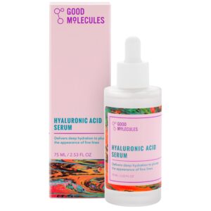 Good Molecules Hyaluronic Acid Serum – Hydration for Dry Skin to Moisturize, Plump, and Firm – 1% HA, Anti-aging Water-Based Skincare for Face