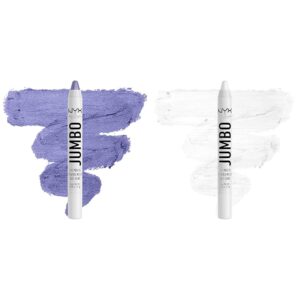 NYX PROFESSIONAL MAKEUP Jumbo Eye Pencil Blendable Eyeshadow Stick & Eyeliner Pencil Bundle – Donut (Lilac) and Milk