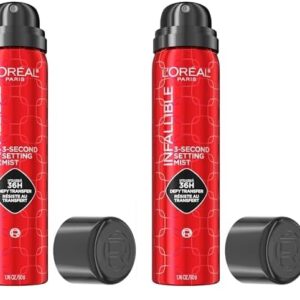 L’Oreal Paris Infallible 3-Second Setting Spray Mist, Microfine Mist for up to 36HR Wear, Clear, 1.76 oz (Pack of 2)