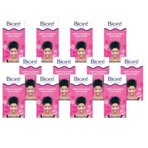 Bioré Kiss Designer Pore Strips, Nose Strips for Blackhead Removal, Features C-Bond Technology with Instant Pore Unclogging, 3 Count, Pack of 12
