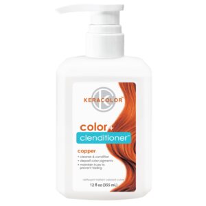 Keracolor Clenditioner COPPER Hair Dye – Semi Permanent Hair Color Depositing Conditioner, 12 Fl. Oz.