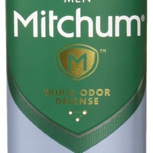 Mitchum Antiperspirant Deodorant Stick for Men, Triple Odor Defense Gel, 48 Hr Protection, Dermatologist Tested, Alcohol Free, Unscented, 3.4 oz, green