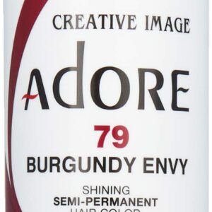 Adore Semi Permanent Hair Color – Vegan and Cruelty-Free Red Hair Dye – 4 Fl Oz – 079 Burgundy Envy (Pack of 2)