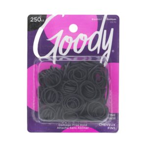 Goody Ouchless Womens Polyband Elastic Hair Tie – 250 Count, Black – Fine Hair – Hair Accessories to Style With Ease and Keep Your Hair Secured – Perfect for Fun and Unique Hairstyles – Pain-Free