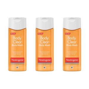 Neutrogena Body Clear Acne Body Wash with Glycerin & 2% Salicylic Acid Acne Medication, Oil-Free Acne Wash for Breakouts on Back, Chest & Shoulders, Non-Comedogenic, 8.5 fl. Oz, 3 Pack