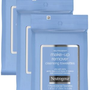 Neutrogena Make-Up Remover Cleansing Towelettes, 7 Count, Packaging May Vary (Pack of 3)