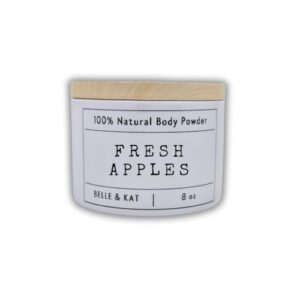 Body Dusting Powder for Men & Women – Scented Fresh Apples – 8oz Container with Lid