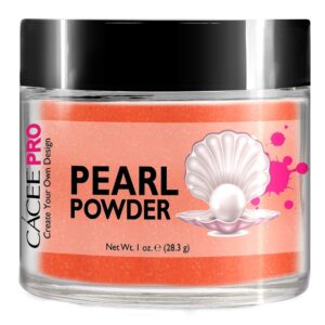 Acrylic Powder for Nails> Pearl Color Nail Art> 1oz Jar by Cacee> For Professional Acrylic Nail Kit> Premix of Pigments> Pearlescent & Metallic Effects (Carrot Orange #10)