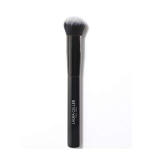 LAURA GELLER NEW YORK Foundation Makeup Brush with Wooden Handle in Midnight Black – Works with Foundation, Concealer, Blush – For Applying and Blending Liquid, Cream or Powder Makeup