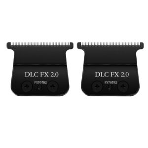 2PCS Replacement Trimmer Blades Compatible with BaBylissPRO FX787 & FX726 Trimmer,FX707Z DLC 2.0 Trimmer Blades Compatible with BaByliss Barberology Trimmer Blades,Black