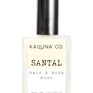 Santal Natural Hair & Body Mist Spray, Pure Essential and Fragrance Oils, Alcohol-Free, Handmade in California, 0.5Fl Oz