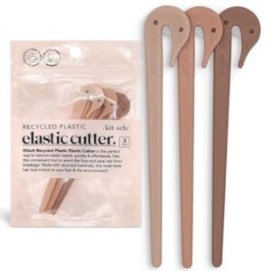 Kitsch Hair Tie Cutter – Easy To Use, Pain Free, No Damage Hair Accessories for Girls | Ponytail Cutter Tool for Kids & Toddlers | Elastic Ties Remover, 3pc Multicolor