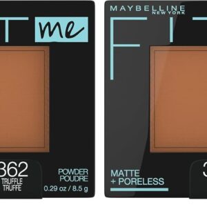 Maybelline Fit Me Matte + Poreless Pressed Face Powder Makeup, Truffle, 1 Count (Pack of 2)