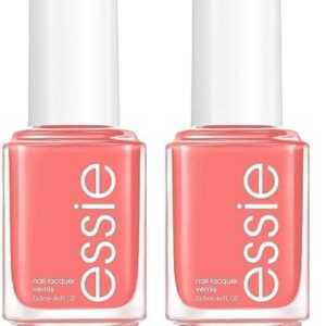 essie Salon-Quality Nail Polish, 8-Free Vegan, Peachy Coral, Peach Side Babe, 0.46 fl oz (Pack of 2)