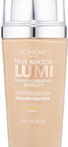 L’Oreal Paris True Match Lumi Healthy Luminous Makeup, W3 Nude Beige, 1 fl; oz.