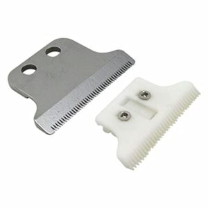 New BATEMEN W Premium Adjustable 2 hole Double Wide Trimmer Replacement Blade for 5 Star Razor Edger #8051 (Ceramic + Sliver Blade)