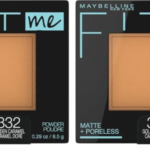 Maybelline Fit Me Matte + Poreless Pressed Face Powder Makeup, Golden Caramel, 1 Count (Pack of 2)
