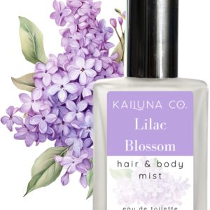 Lilac Blossom Natural Hair & Body Mist Spray, Pure Essential and Fragrance Oils, Alcohol-Free, Handmade in California, 0.5Fl Oz