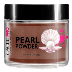 Acrylic Powder for Nails> Pearl Color Nail Art> 1oz Jar by Cacee> For Professional Acrylic Nail Kit> Premix of Pigments> Pearlescent & Metallic Effects (Caramel Brown #53)
