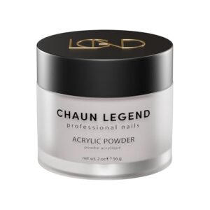 Chaun Legend Acrylic Powder> 2 Oz Long Lasting Salon Quality> Bubble Free> Self Leveling Professional Manicures> Fake Nails> Carving & Extensions> LGND Signature