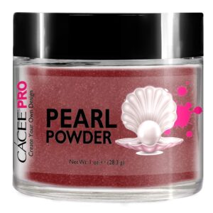 Acrylic Powder for Nails> Pearl Color Nail Art> 1oz Jar by Cacee> For Professional Acrylic Nail Kit> Premix of Pigments> Pearlescent & Metallic Effects (Cinnamon Red #65)