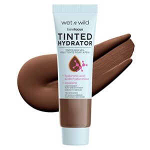 Wet n Wild Bare Focus Tinted Hydrator Matte Finish, Rich | Oil-Free | Moisturizing Makeup | Hyaluronic Acid | Sheer To Medium Coverage
