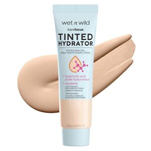 Wet n Wild Bare Focus Tinted Hydrator Matte Finish, Fair Light, Oil-Free, Moisturizing Makeup | Hyaluronic Acid | Sheer To Medium Coverage
