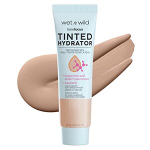 Wet n Wild Bare Focus Tinted Hydrator Matte Finish, Tan Medium Deep, Oil-Free, Moisturizing Makeup | Hyaluronic Acid | Sheer To Medium Coverage
