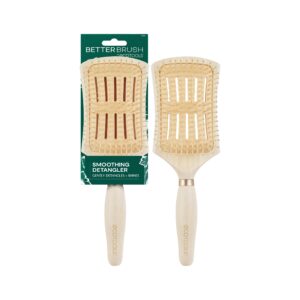 EcoTools Smoothing Detangler Hairbrush, Brush For Wet Or Dry Hair, Pain-Free Detangling, Style & Smooth Hair, Heat Resistant Brush, Renewable Bamboo & Flexible Bristles, Vegan & Cruelty-Free, 1 Count