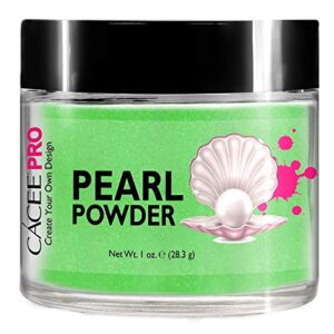 Acrylic Powder for Nails> Pearl Color Nail Art> 1oz Jar by Cacee> For Professional Acrylic Nail Kit> Premix of Pigments> Pearlescent & Metallic Effects (Pear Green #36)