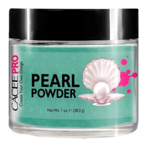 Acrylic Powder for Nails> Pearl Color Nail Art> 1oz Jar by Cacee> For Professional Acrylic Nail Kit> Premix of Pigments> Pearlescent & Metallic Effects (Teal Pearl #74)