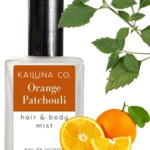 Orange Patchouli Natural Hair & Body Mist Spray, Pure Essential Oils, Alcohol-Free, Handmade in California, 0.5Fl Oz