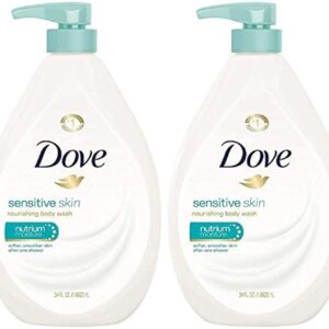Dove Body Wash, Sensitive Skin Pump,34 Fl Oz (Pack of 2)