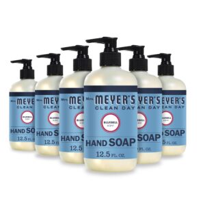 MRS. MEYER’S CLEAN DAY Hand Soap, Made with Essential Oils, Biodegradable Formula, Bluebell, 12.5 fl. oz – Pack of 6