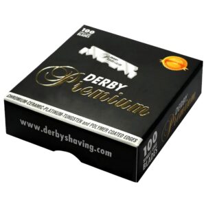 100 “Derby Premium” Single Edge Razor Blades for straight razor