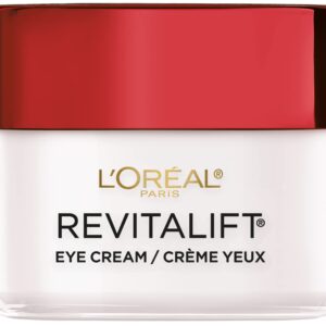 L’Oreal Paris Skincare Revitalift Anti-Wrinkle and Firming Eye Cream with Pro Retinol, Treatment to Reduce Dark Circles, Fragrance Free, 0.5 oz.