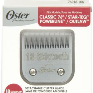 Oster Professional 76918-106 Replacement Blade for Classic 76/Star-Teq/Power-Teq Clippers, Size# 18 Skiptooth 1/8″ (3.2mm)