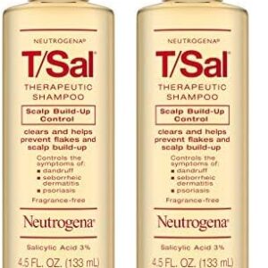 Neutrogena T/Sal Therapeutic Shampoo for Scalp Build-Up Control with Salicylic Acid, Scalp Treatment for Dandruff, Scalp Psoriasis & Seborrheic Dermatitis Relief, 4.5 fl. oz (Pack of 2)