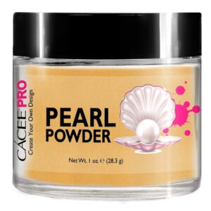 Acrylic Powder for Nails> Pearl Color Nail Art> 1oz Jar by Cacee> For Professional Acrylic Nail Kit> Premix of Pigments> Pearlescent & Metallic Effects (Dandelion Yellow #39)