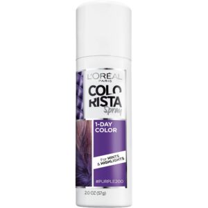 L’Oreal Paris Colorista 1-Day Washable Temporary Hair Color Spray, Purple, 2 Ounces