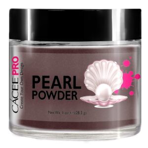 Acrylic Powder for Nails> Pearl Color Nail Art> 1oz Jar by Cacee> For Professional Acrylic Nail Kit> Premix of Pigments> Pearlescent & Metallic Effects (Pecan Brown #64)